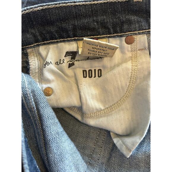 7 For All Mankind DOJO Bootcut Jeans Womens Size 30 Embroidered Pockets Wide Hem - Picture 6 of 9